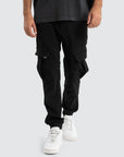 NENA AND PASADENA - F150  Slim Nylon Cargo Jogger.  Black NPP010