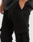 NENA AND PASADENA - F150  Slim Nylon Cargo Jogger.  Black NPP010