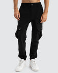 NENA AND PASADENA - F150  Slim Nylon Cargo Jogger.  Black NPP010