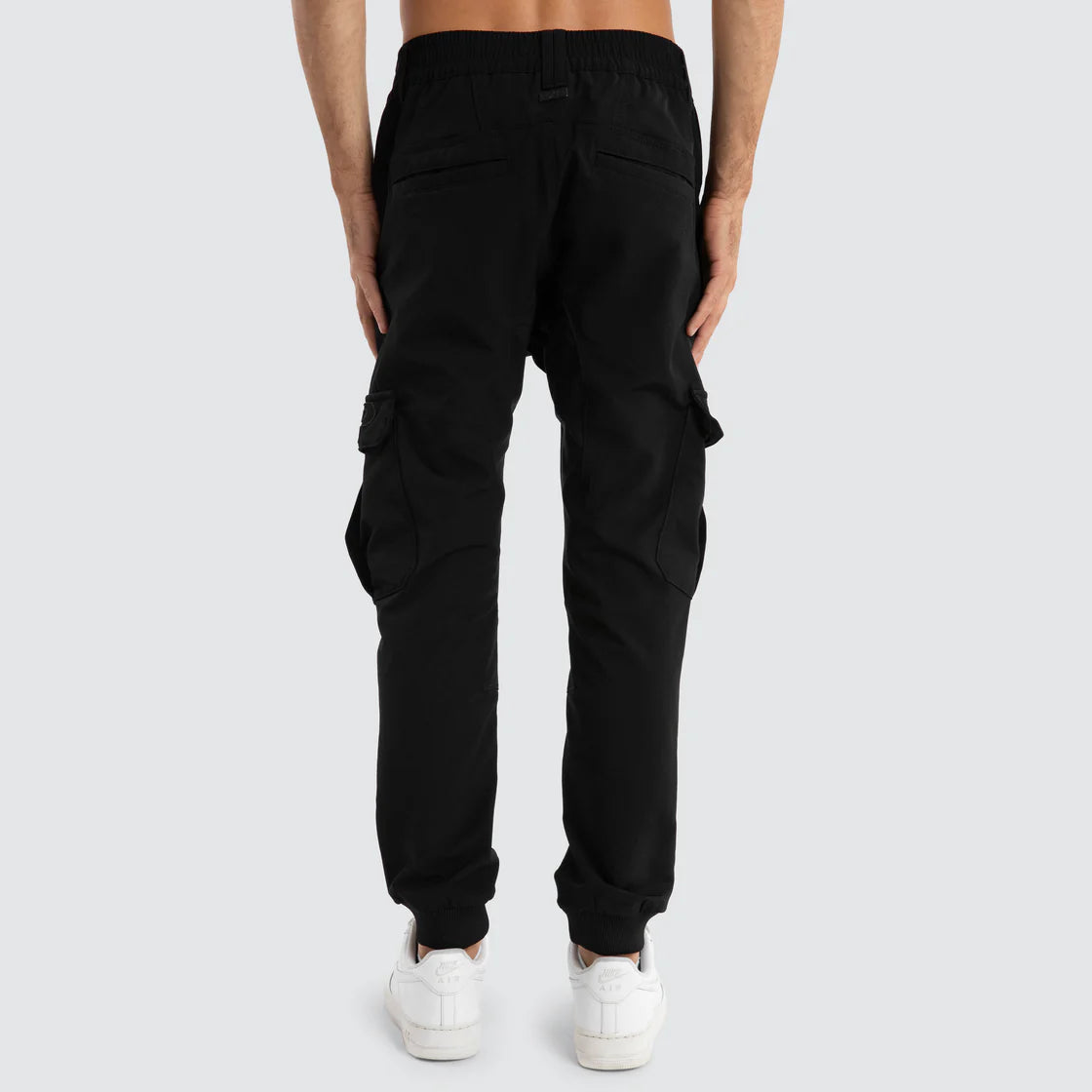 NENA AND PASADENA - F150  Slim Nylon Cargo Jogger.  Black NPP010