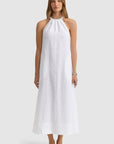 ORTC - Luna Linen Halter Dress Full Length - White