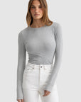 ORTC - Evie Fitted Long Sleeve Top Grey - Marle