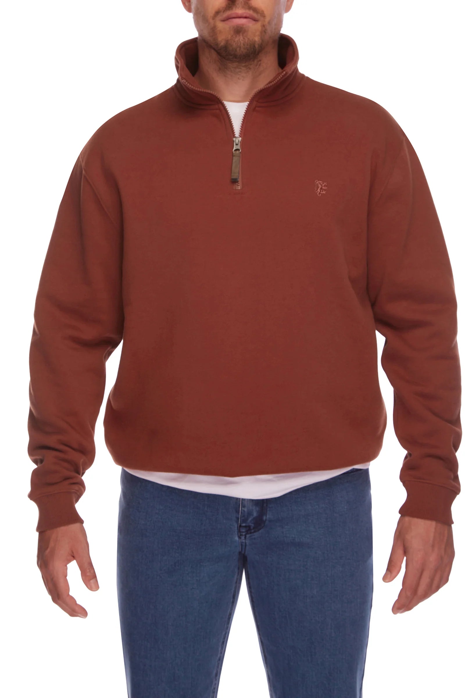 CITY CLUB-  STERLING ZIP KNIT  OVERSIZE FIT / BRICK