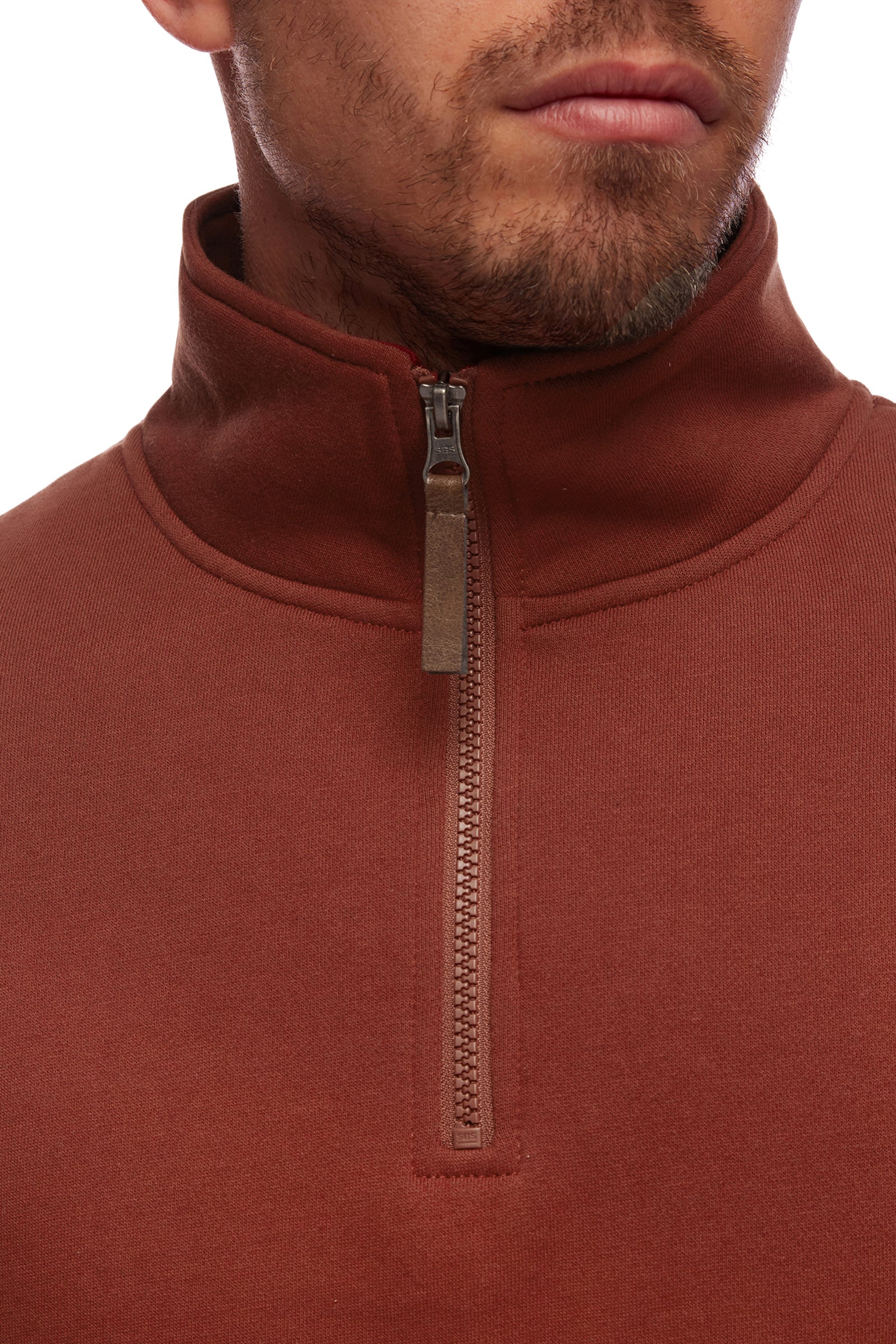 CITY CLUB-  STERLING ZIP KNIT  OVERSIZE FIT / BRICK