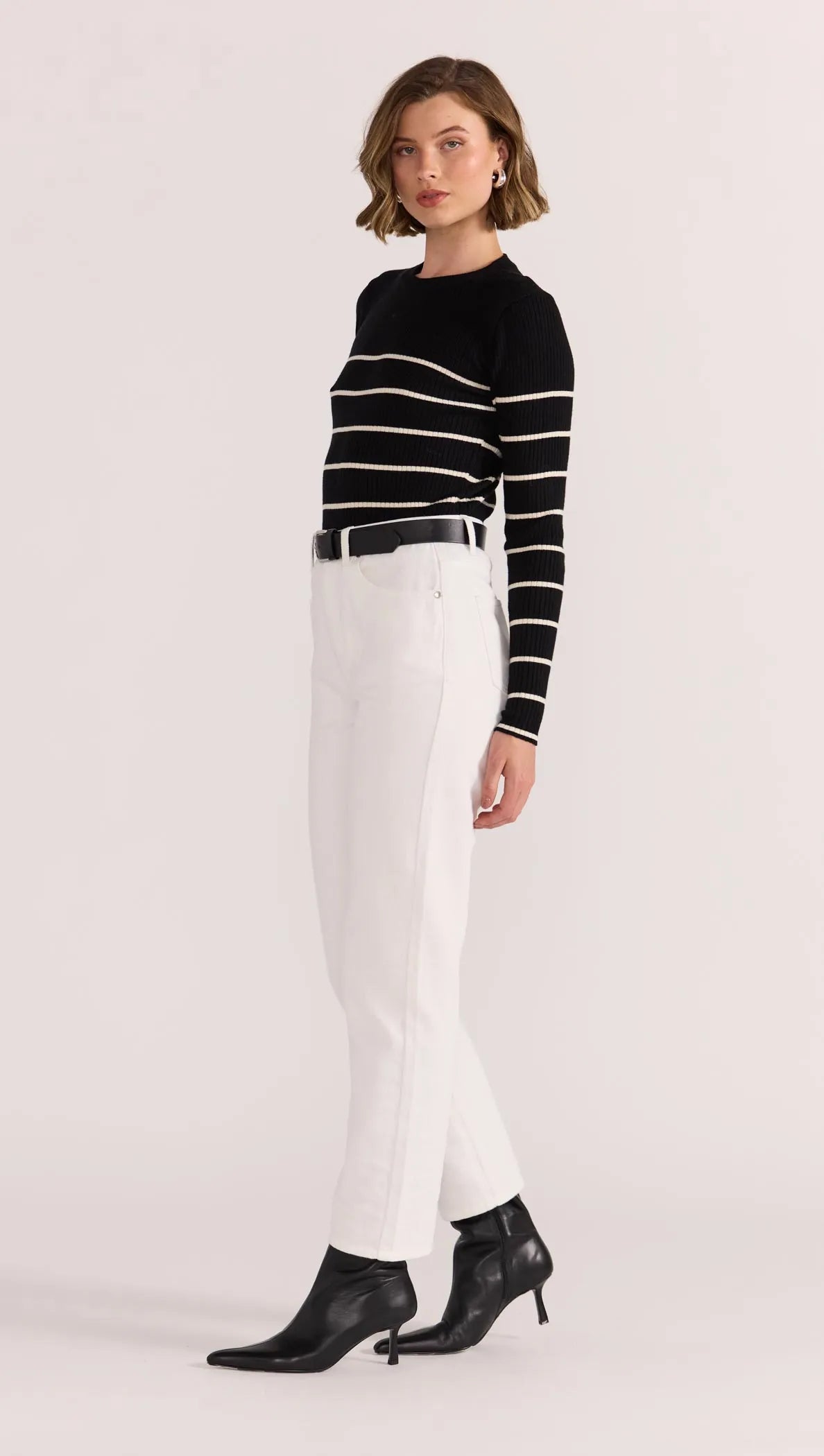 STAPLE THE LABEL FREYA STRIPE KNIT TOP