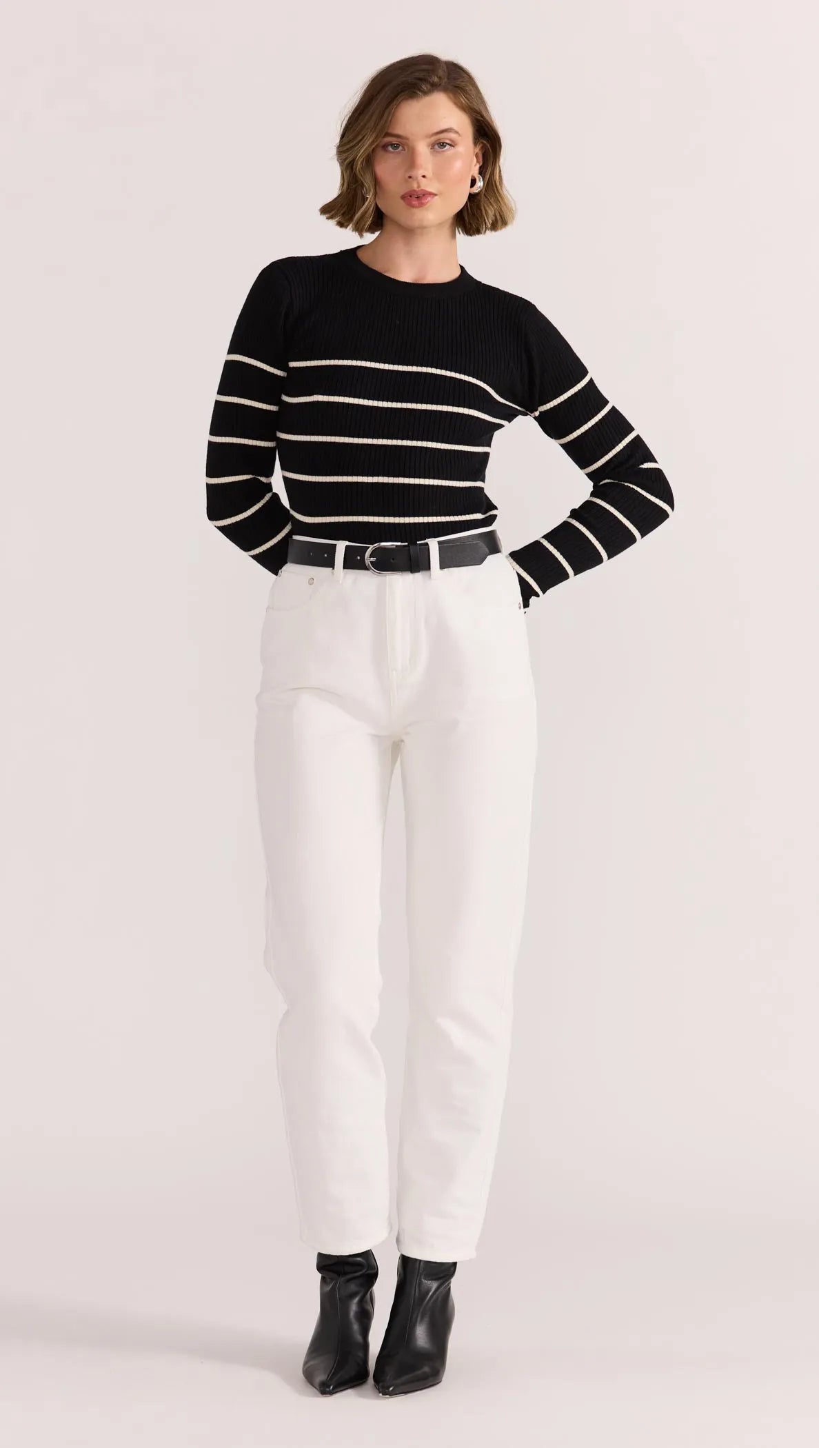 STAPLE THE LABEL FREYA STRIPE KNIT TOP