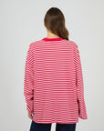 ALL ABOUT EVE - Paloma Stripe Long Tee - Red