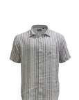 BACK BAY - Linen Stripe Short Sleeve Shirt