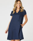 GORDON SMITH - Delta Lino Dress - Navy