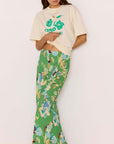 MINK PINK - Green Floral Bias Zoe Midi Skirt