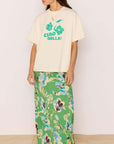 MINK PINK - Green Floral Bias Zoe Midi Skirt