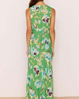 MINK PINK - Green Floral Bias V-Neck Zoe Midi Dress