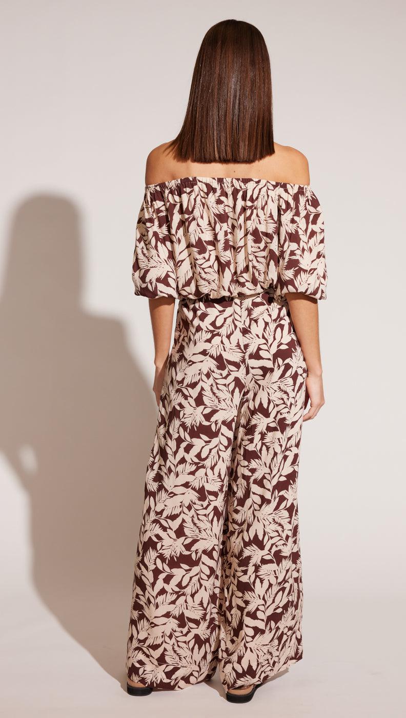 STAPLE THE LABEL-  HANALEI OFF SHOULDER TOP - Brown/Beige