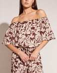 STAPLE THE LABEL-  HANALEI OFF SHOULDER TOP - Brown/Beige