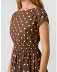 STELLA AND GEMMA - Spot Dion Dress - Chocolate