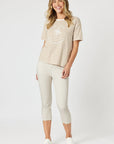 GORDON SMITH - Cote D Azur Stripe Tee - Natural/ White