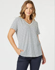 THREADZ - Tonic Stripe Tee.  Navy
