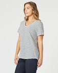 THREADZ - Tonic Stripe Tee.  Navy