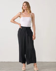 HOLMES & FALLON - Wide Leg Pant with elastic waist - Black