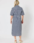 GORDON SMITH - Riviera Stripe Print Shirtdress - Navy/White