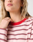 CARTEL & WILLOW - Felix Long Sleeve - Red Pink Stripe