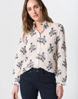 GOONDIWINDI - Hazel Embroidered Cotton Blouse - Cream/Navy