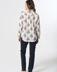 GOONDIWINDI - Hazel Embroidered Cotton Blouse - Cream/Navy