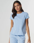 CLOTH + PAPER + SCISSORS - The Shaped Hem Tee - Sky-ride Blue