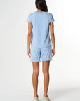 CLOTH + PAPER + SCISSORS - The Shaped Hem Tee - Sky-ride Blue