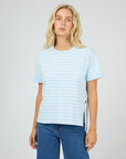 ALL ABOUT EVE - AAE Washed Stripe Tee - Ocean Blue