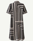 CORFU - Navy/Cream Geometric Dress