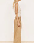 MINK PINK - Boat Neck Rib Detail Mesh Top - Cream
