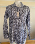 A K DEMIRE- Blue Patterned Dress Long Sleeved Shirt. Slim Fit
