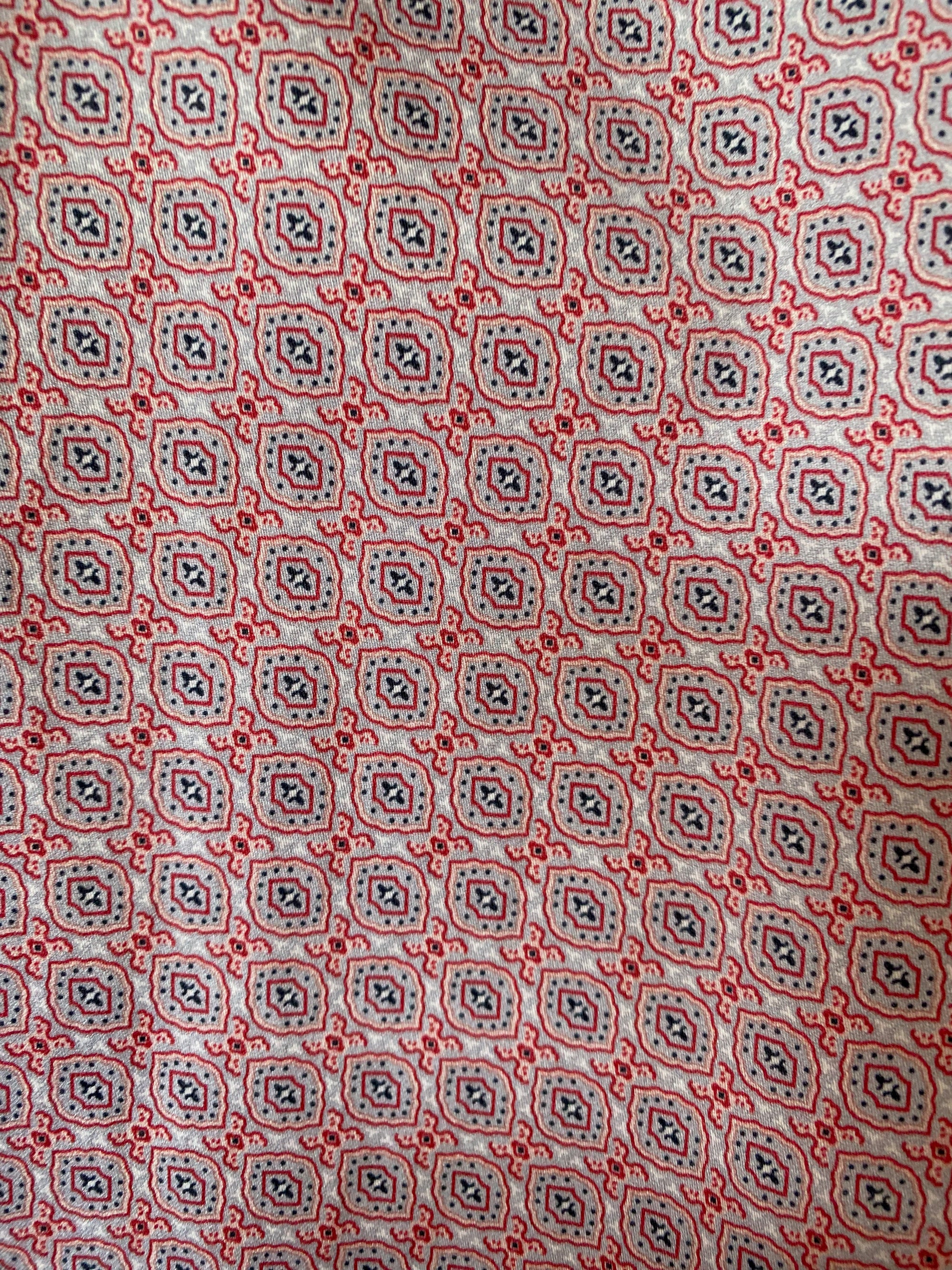 MENDORAL SHIRTS- Red Patterned Long Sleeved Casual Shirt.