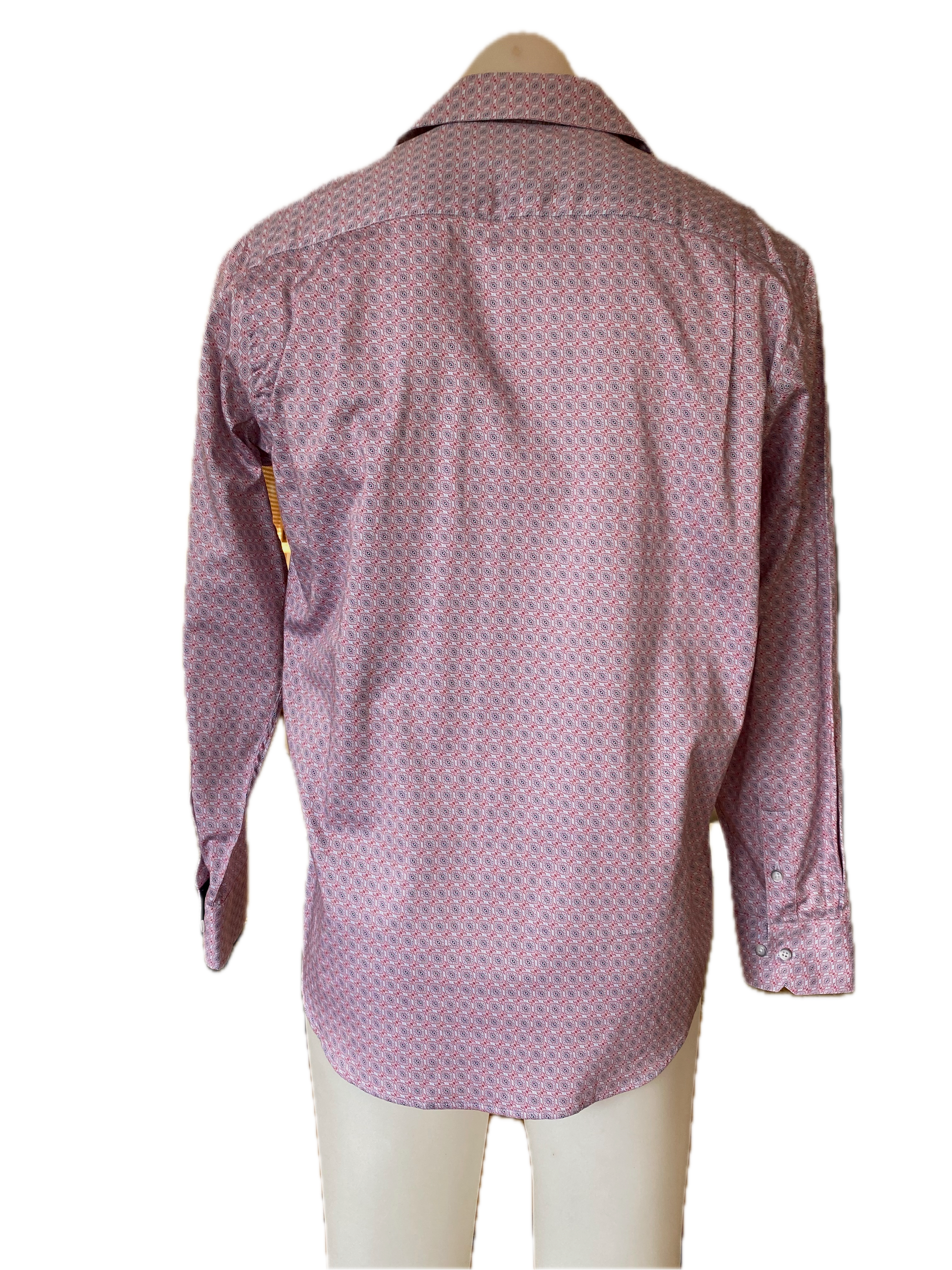 MENDORAL SHIRTS- Red Patterned Long Sleeved Casual Shirt.
