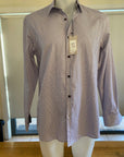 A K DEMIRE- Long Sleeved Dress Shirt.  Black/White.  Slim FIt