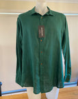 MECHMOTO- Men's Linen Shirt. Green