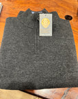 ANSETT GOLD - Luxury Wool Cashmere Half Zip Knit - Graphite