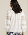 GOONDIWINDI COTTON-  Lace Insert Blouse.  White