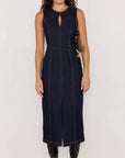 MINK PINK - Raya Denim Belted Midi Dress - Indigo Blue