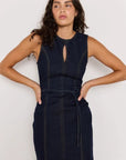 MINK PINK - Raya Denim Belted Midi Dress - Indigo Blue