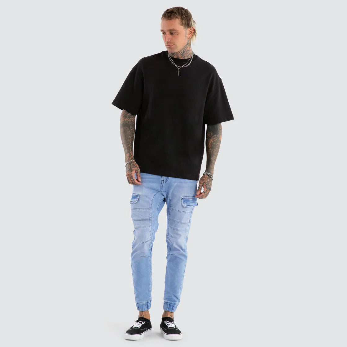 NENA AND PASADENA-  KISS CHACEY Salem Cargo Jogger Crystal Blue