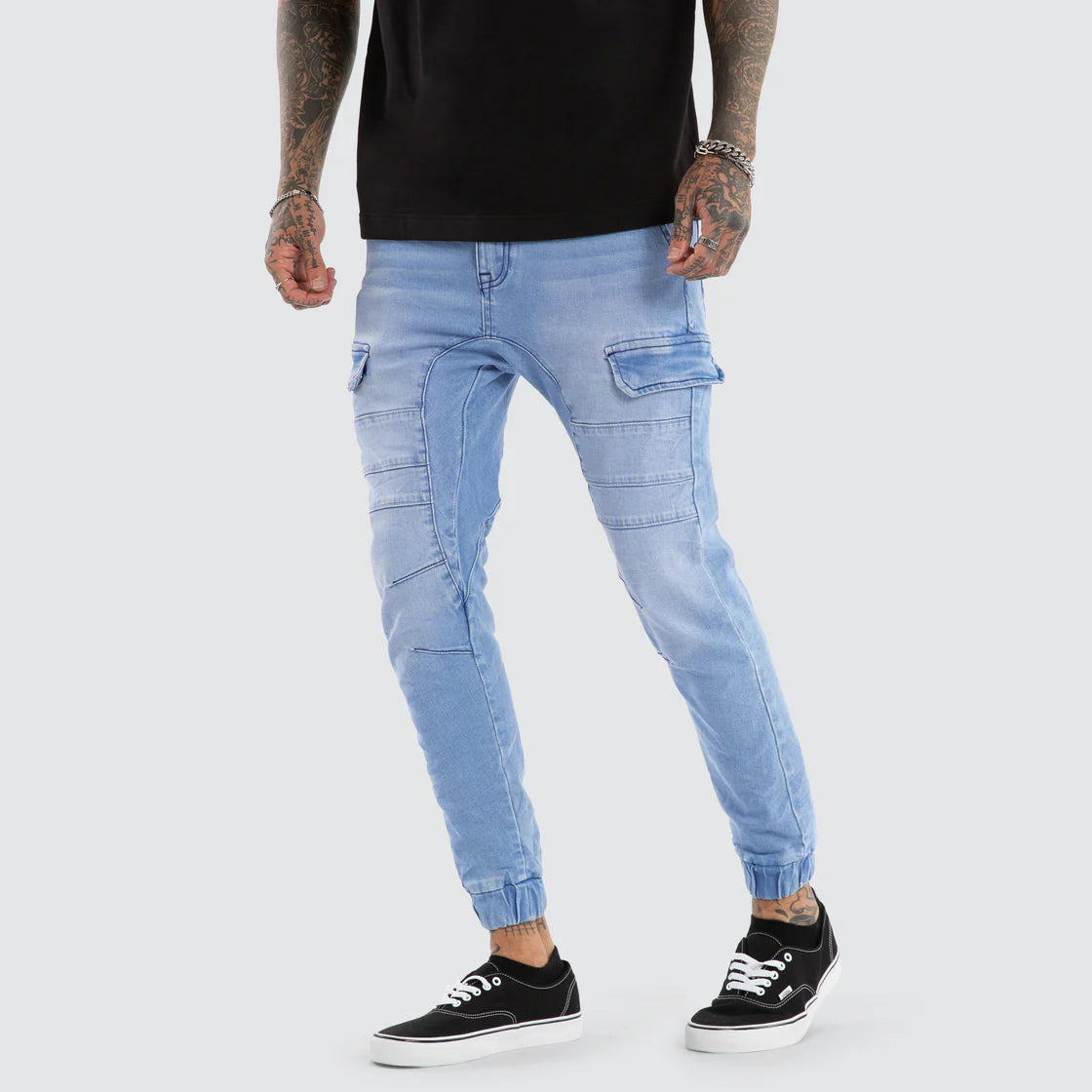 NENA AND PASADENA-  KISS CHACEY Salem Cargo Jogger Crystal Blue