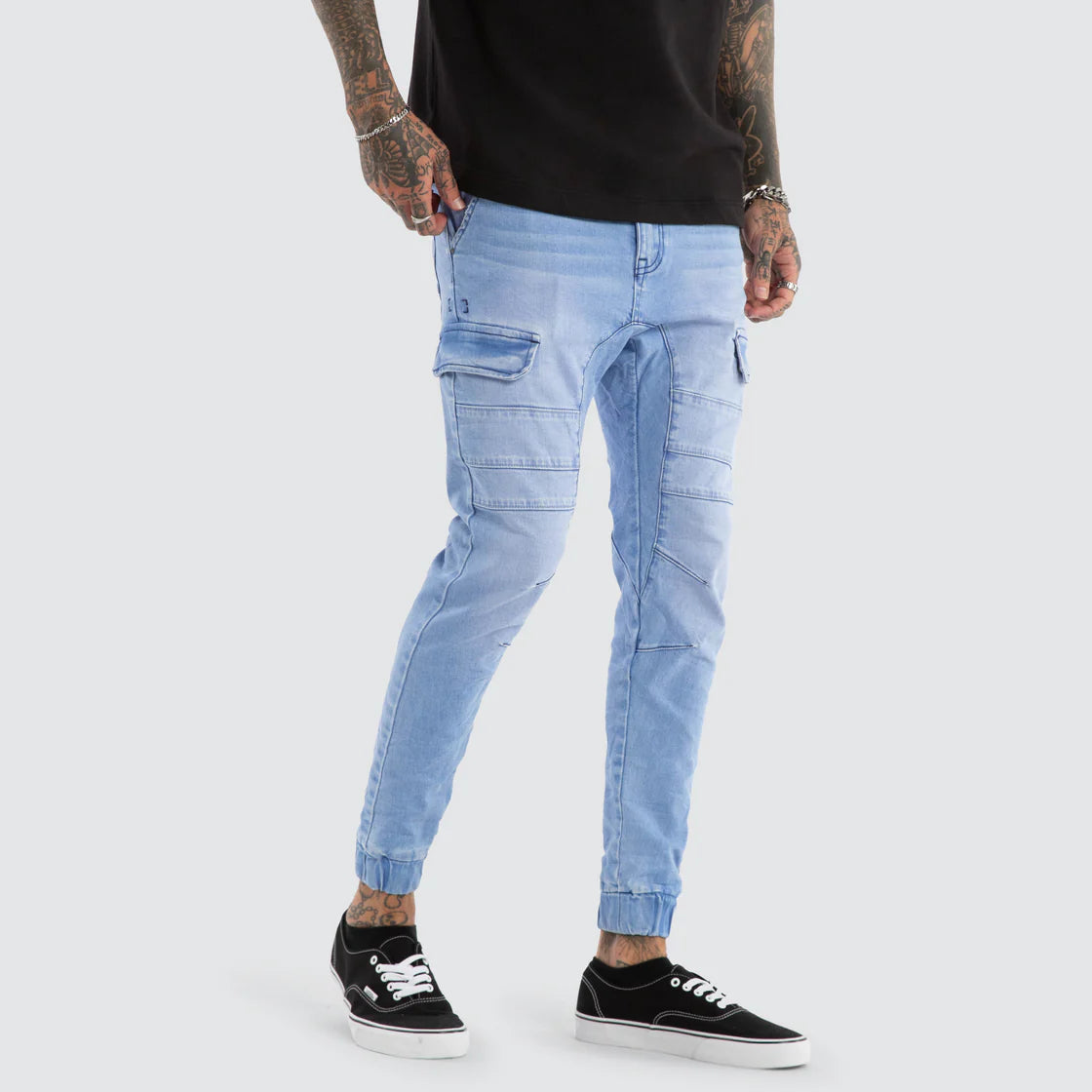 NENA AND PASADENA-  KISS CHACEY Salem Cargo Jogger Crystal Blue