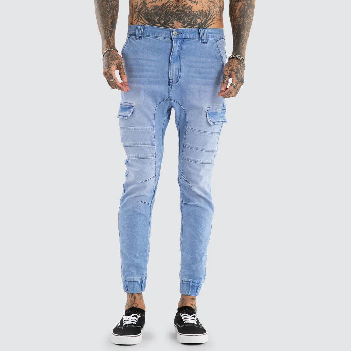 NENA AND PASADENA-  KISS CHACEY Salem Cargo Jogger Crystal Blue