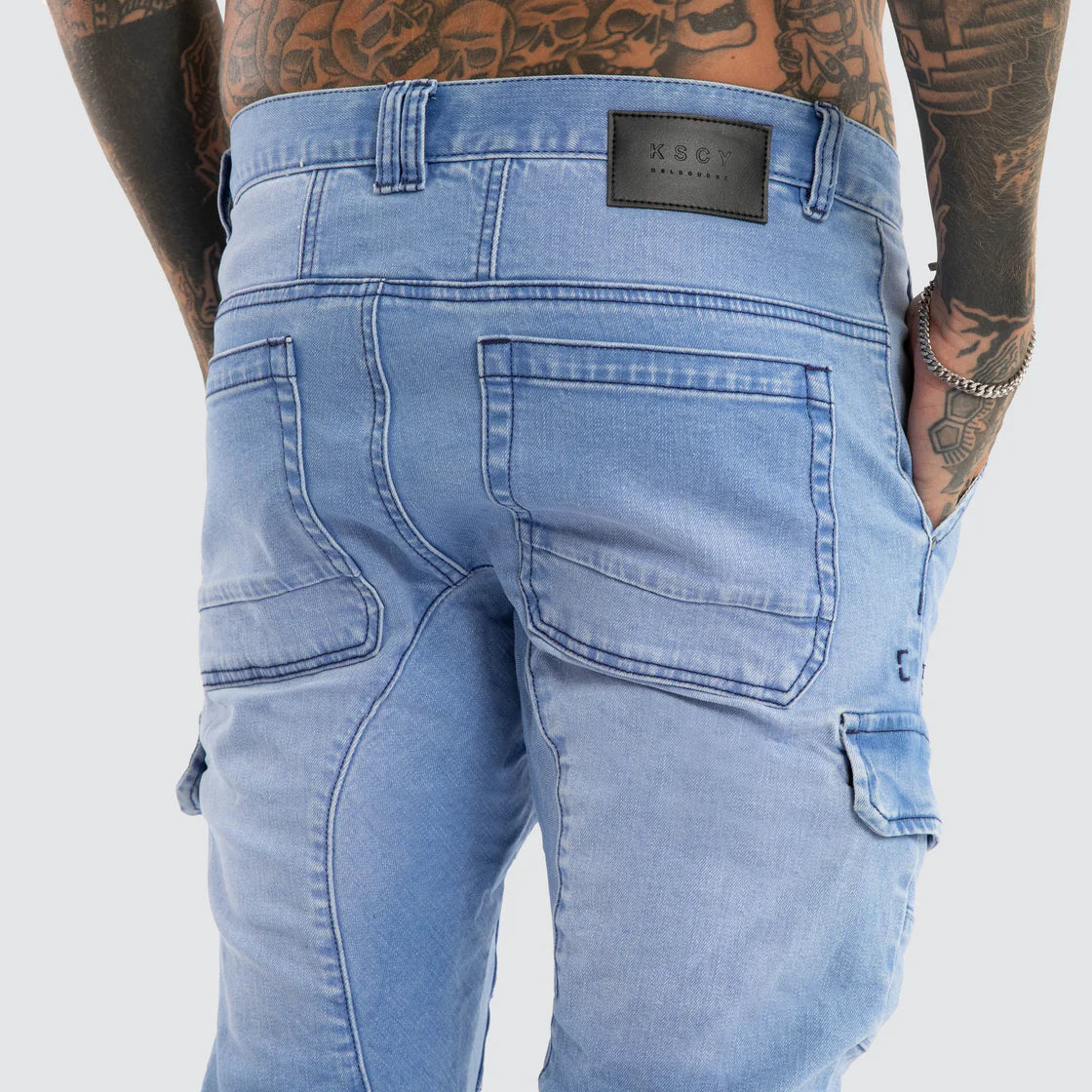 NENA AND PASADENA-  KISS CHACEY Salem Cargo Jogger Crystal Blue