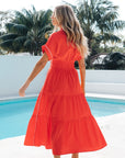 LABEL OF LOVE – Contrast Tipped Midi Dress - Orange