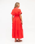 LABEL OF LOVE – Contrast Tipped Midi Dress - Orange