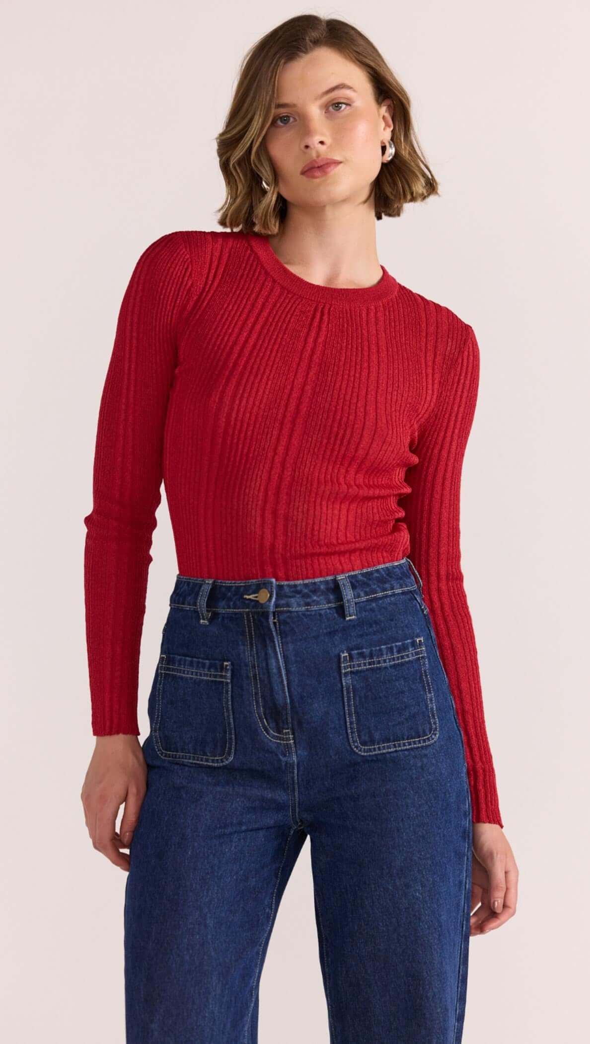 STAPLE THE LABEL- Luna Ribbed Knit Top