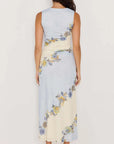 MINK PINK - Blue & Cream Floral Mesh Maxi Dress